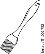Minimalist brush for greasing vector illustration in simple line art style. Monochrome baking equipment icon suitable for labels, cooking apps, and pastry branding. Стоковая иллюстрация, иллюстратор Светлана Леуто / Фотобанк Лори