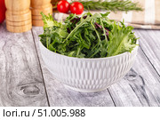 Fresh green ruccola salad leaves. Стоковое фото, фотограф Андрей Старостин / Фотобанк Лори