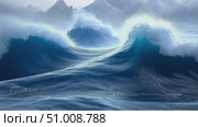 Witness powerful ocean waves colliding with cliffs at dawn, creating a breathtaking display of nature's beauty in this tranquil coastal setting. Стоковое AI-видео, аниматор Данила Большаков / Фотобанк Лори