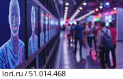 A bustling art exhibition highlights digital portraits with visitors exploring the colorful gallery and admiring innovative artwork in a lively atmosphere. Стоковое AI-видео, аниматор Данила Большаков / Фотобанк Лори