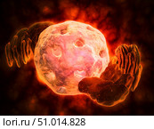 Conceptual image of endoplasmic reticulum around a cell nucleus. Стоковое фото, фотограф Stocktrek Images, Inc. / ТАСС / Фотобанк Лори