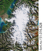 Satellite view of the entire Northern Patagonian Icefield in southern Chile. Стоковое фото, фотограф Stocktrek Images, Inc. / ТАСС / Фотобанк Лори