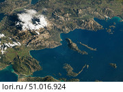 View from space of the Acarnanian Mountains and the neighboring Ionian Islands of Greece. Стоковое фото, фотограф Stocktrek Images, Inc. / ТАСС / Фотобанк Лори