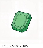 Illustrative emerald gem on plain background, minimalist design. Стоковое AI-изображение, AI-художник Александр Калинин / Фотобанк Лори