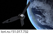 Artist's concept of NASA's Juno spacecraft during its Earth flyby gravity assist. Стоковое фото, фотограф Stocktrek Images, Inc. / ТАСС / Фотобанк Лори