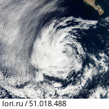 Satellite view of Tropical Depression Blas over the eastern Pacific Ocean. Стоковое фото, фотограф Stocktrek Images, Inc. / ТАСС / Фотобанк Лори