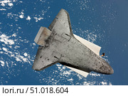 The underside of space shuttle Discovery. Стоковое фото, фотограф Stocktrek Images, Inc. / ТАСС / Фотобанк Лори