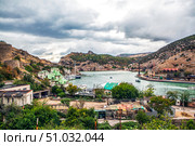 Панорама балаклавской бухты. Балаклава. Севастополь. Крым. Стоковое фото, фотограф Сергей Афанасьев / Фотобанк Лори