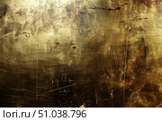 Scratched metallic gold texture background showing signs of age and wear. Стоковое AI-изображение, AI-художник Иван Рябоконь / Фотобанк Лори