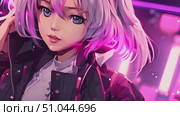 Anime young womanwith blonde hair and captivating blue eyes is featured. Стоковое AI-видео, аниматор Данила Большаков / Фотобанк Лори