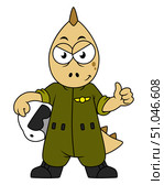 Illustration of an Allosaurus Jet pilot. Стоковое фото, фотограф Stocktrek Images, Inc. / ТАСС / Фотобанк Лори