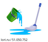 Mop any spilled water. Стоковая иллюстрация, иллюстратор Вячеслав Беспутин / Фотобанк Лори