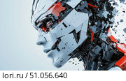 fracture fracturing robot face ai generated. Стоковое AI-изображение, AI-художник Vectorwin / Фотобанк Лори
