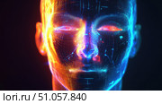 security warping facial recognition scan ai generated. Стоковое AI-изображение, AI-художник Vectorwin / Фотобанк Лори
