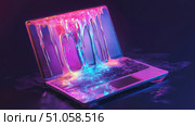 thermal melting laptop ai generated. Стоковое AI-изображение, AI-художник Vectorwin / Фотобанк Лори