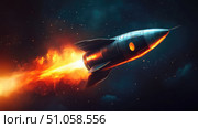 trajectory fading rocket ai generated. Стоковое AI-изображение, AI-художник Vectorwin / Фотобанк Лори