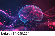 analysis ai interpretation of brainwave scan ai generated. Стоковое AI-изображение, AI-художник Vectorwin / Фотобанк Лори