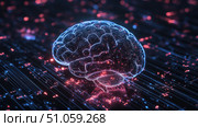 waves syncing brain ai generated. Стоковое AI-изображение, AI-художник Vectorwin / Фотобанк Лори