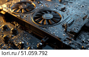 thermal dissolving gpu ai generated. Стоковое AI-изображение, AI-художник Vectorwin / Фотобанк Лори