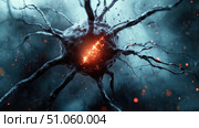 excitotoxicity collapsing neuron ai generated. Стоковое AI-изображение, AI-художник Vectorwin / Фотобанк Лори
