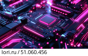 components pulsating motherboard ai generated. Стоковое AI-изображение, AI-художник Vectorwin / Фотобанк Лори