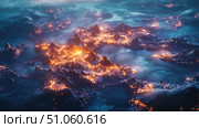 cartography lighting up map ai generated. Стоковое AI-изображение, AI-художник Vectorwin / Фотобанк Лори