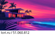 rental data stream from beachfront villa ai generated. Стоковое AI-изображение, AI-художник Vectorwin / Фотобанк Лори
