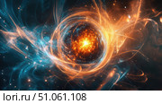 fission streaming nuclear core ai generated. Стоковое AI-изображение, AI-художник Vectorwin / Фотобанк Лори