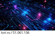 bend stretching circuit board ai generated. Стоковое AI-изображение, AI-художник Vectorwin / Фотобанк Лори