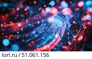 disruption collapsing fiber optic cable ai generated. Стоковое AI-изображение, AI-художник Vectorwin / Фотобанк Лори