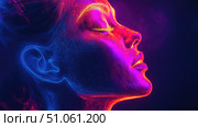 erosion fading human face ai generated. Стоковое AI-изображение, AI-художник Vectorwin / Фотобанк Лори