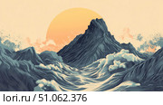 subsidence collapsing mountain ai generated. Стоковое AI-изображение, AI-художник Vectorwin / Фотобанк Лори