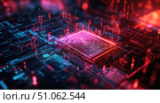 coherence pulsating quantum processor ai generated. Стоковое AI-изображение, AI-художник Vectorwin / Фотобанк Лори