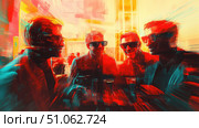 video zooming group chat ai generated. Стоковое AI-изображение, AI-художник Vectorwin / Фотобанк Лори