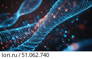 technology holographic projection of genetic sequence ai generated. Стоковое AI-изображение, AI-художник Vectorwin / Фотобанк Лори