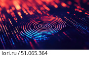 authentication animating digital fingerprint ai generated. Стоковое AI-изображение, AI-художник Vectorwin / Фотобанк Лори