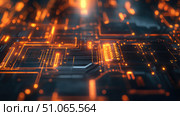 microchips beaming glowing circuitry ai generated. Стоковое AI-изображение, AI-художник Vectorwin / Фотобанк Лори