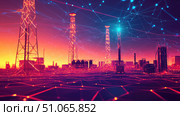detection scanning radar energy grid ai generated. Стоковое AI-изображение, AI-художник Vectorwin / Фотобанк Лори