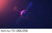 orbit flying satellite ai generated. Стоковое AI-изображение, AI-художник Vectorwin / Фотобанк Лори