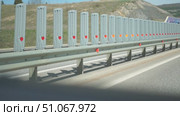 Highway Barrier Reflectors Safety Roadside Protection. Стоковое видео, видеограф svetograph / Фотобанк Лори