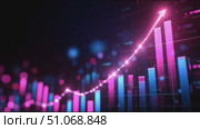 Financial growth chart displaying significant market trends in vibrant colors and dynamic movements. Стоковое AI-видео, аниматор Сергей Толмачёв / Фотобанк Лори
