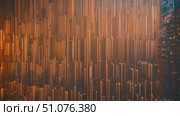 Glimmering Amber Datafall: Abstract Vertical Glitch Art with Warm Orange Hues. Ideal for tech wallpaper or modern print. Стоковое AI-видео, аниматор Данила Большаков / Фотобанк Лори