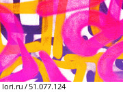 Vibrant Graffiti Abstract in Pink, Orange, Purple for Urban 90s Aesthetic. Стоковое фото, фотограф Александра Конопля / Фотобанк Лори