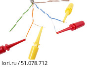 Проверка проводов с помощью специальных разноцветных зажимов. Check the wires with special multi-colored clips. Стоковое фото, фотограф Татьяна Д / Фотобанк Лори