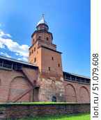Башня Кокуй. Стена Кремля, Великий Новгород. Редакционное фото, фотограф Ирина Курносова / Фотобанк Лори