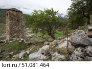 The old tower in village Upper Balkaria. Стоковое фото, фотограф Юлия Белоусова / Фотобанк Лори