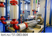 Pumping station with centrifugal pumps ..Production pumps for pumping water.. Стоковое фото, фотограф lyudmila Soloveva / Фотобанк Лори