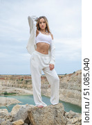 Full length portrait of young beautiful woman. Стоковое фото, фотограф Андрей Аркуша / Фотобанк Лори