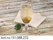 Homemade organic feijoa compote drink. Стоковое фото, фотограф Андрей Старостин / Фотобанк Лори