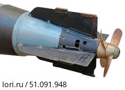 Четырехлопастной двойной гребной винт торпеды. Four-bladed twin torpedo propeller. Стоковое фото, фотограф Татьяна Д / Фотобанк Лори